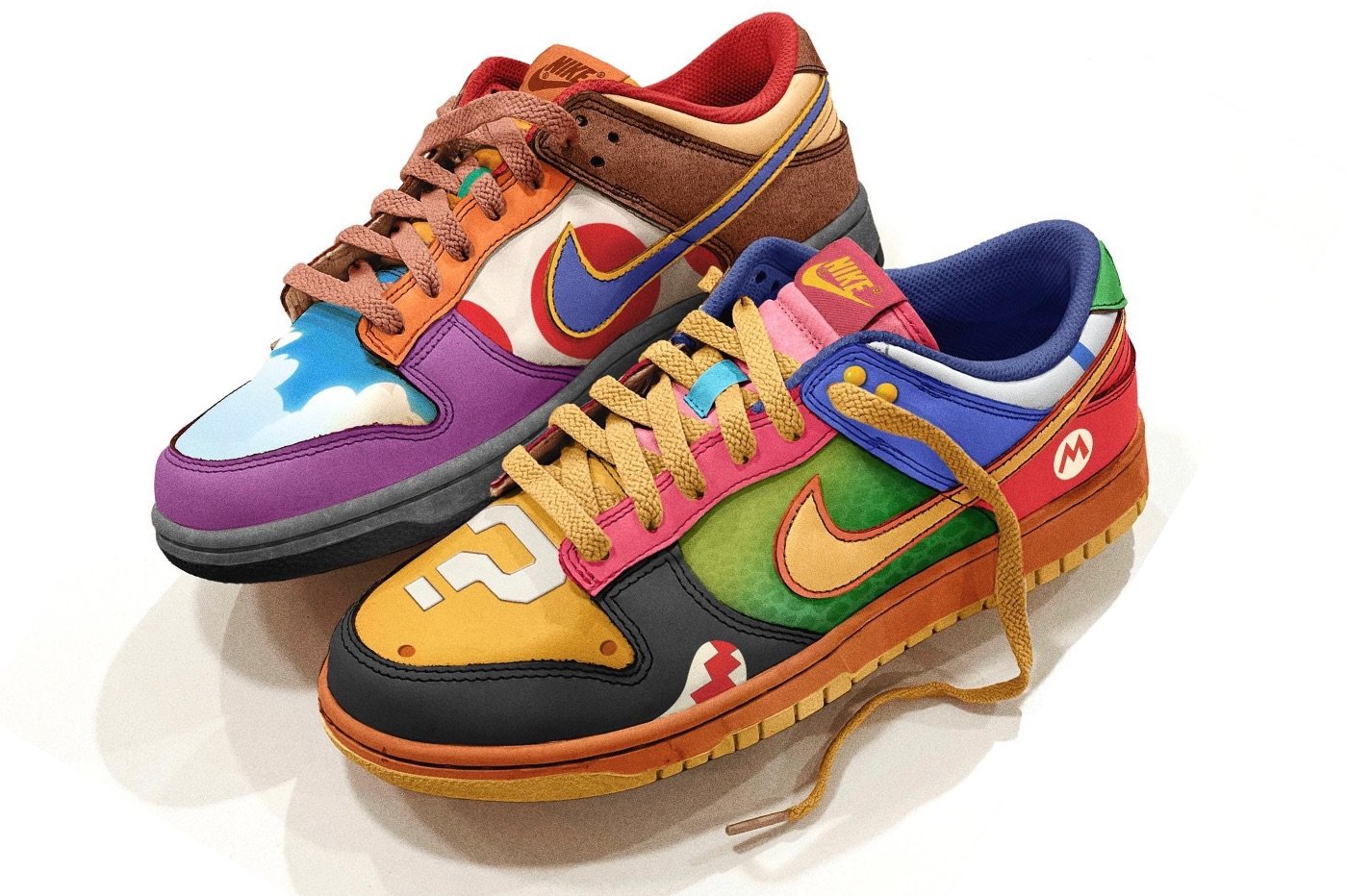 Cette paire de Nike Dunk Low aux couleurs de Super Mario ferait un malheur