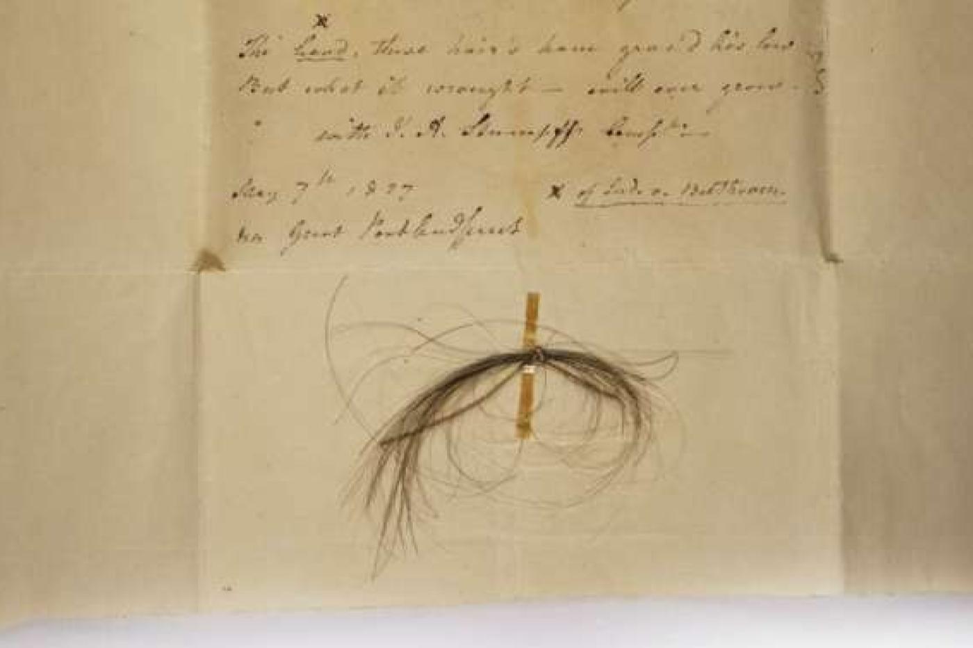 une mèche de cheveux ayant appartenu à Beethoven