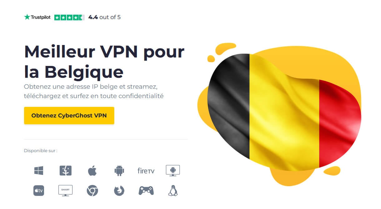 CyberGhost VPN Belgique