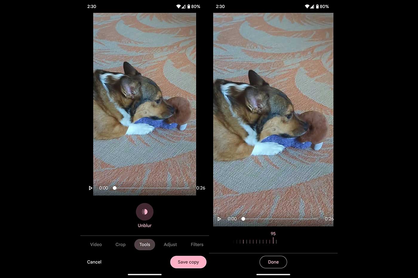 Google Photos Video Unblur