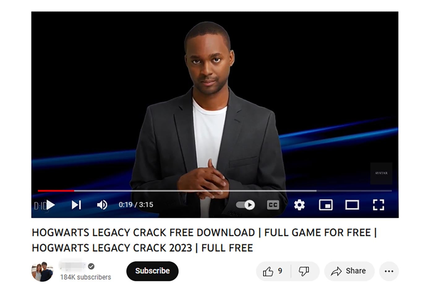 YouTube vidéo générée par IA