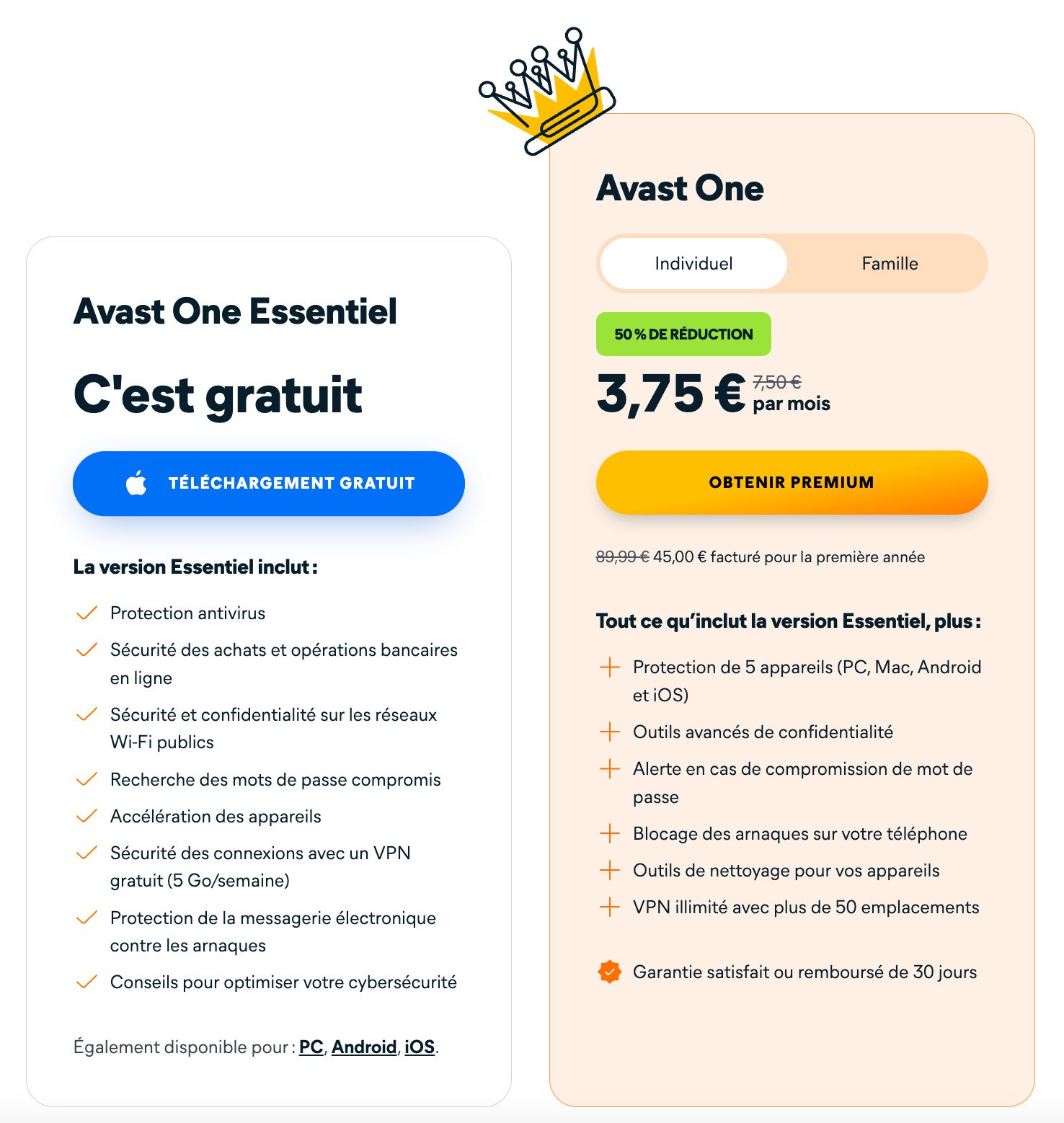 Avast antivirus gamme