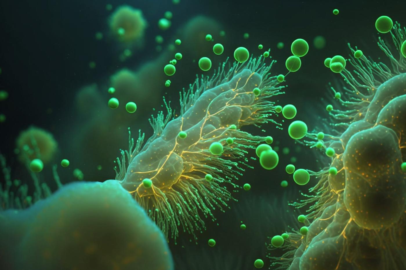 Une bactérie dans l'océan par Midjourney AI