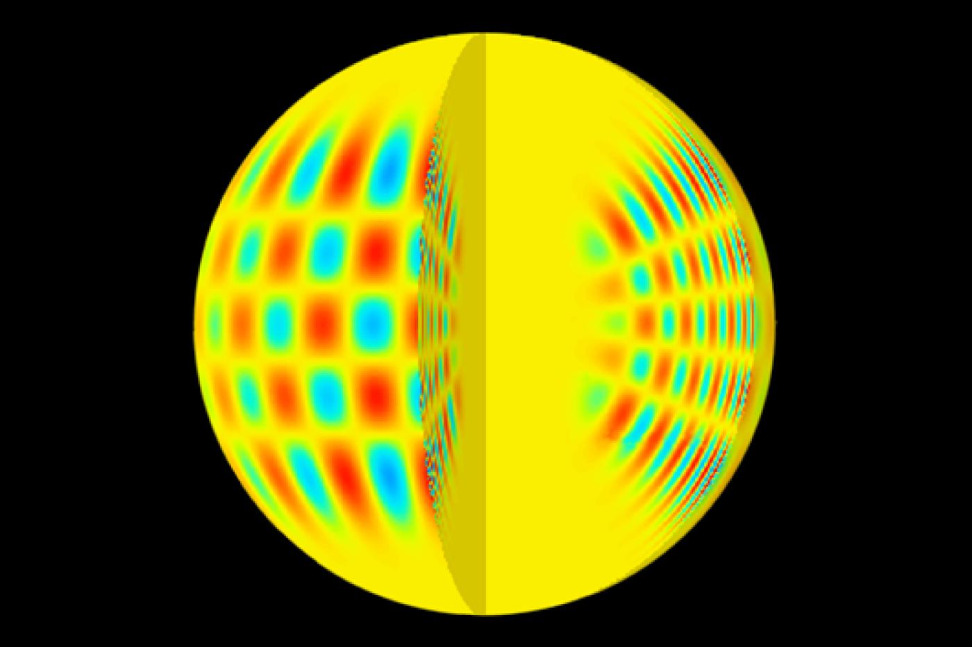 Une représentation des motifs d'oscillations du soleil