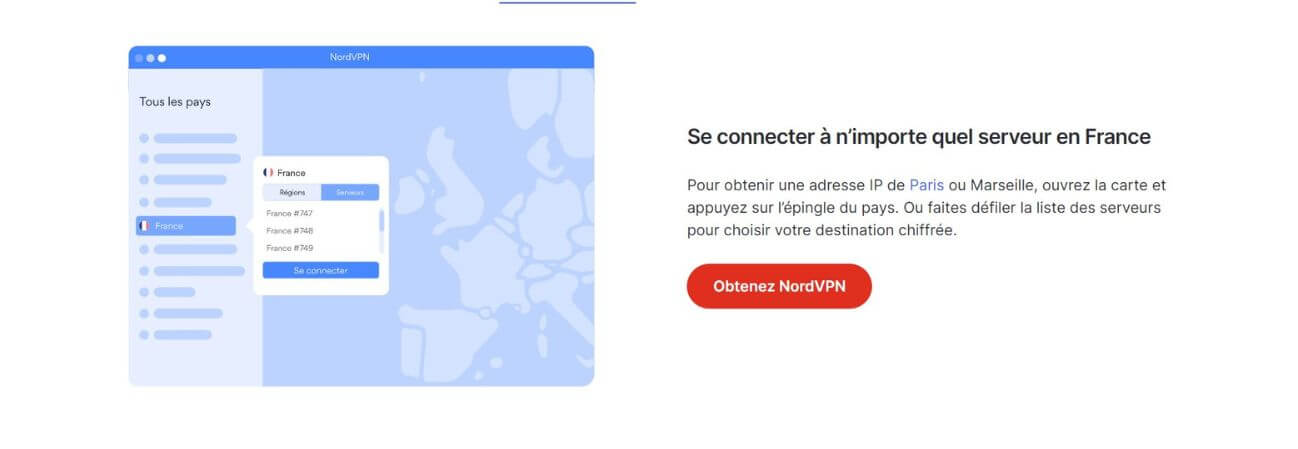 Serveurs en France de NordVPN