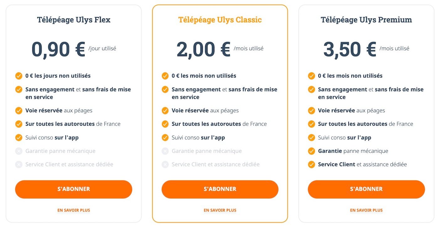 prix ulys telepeage 2023