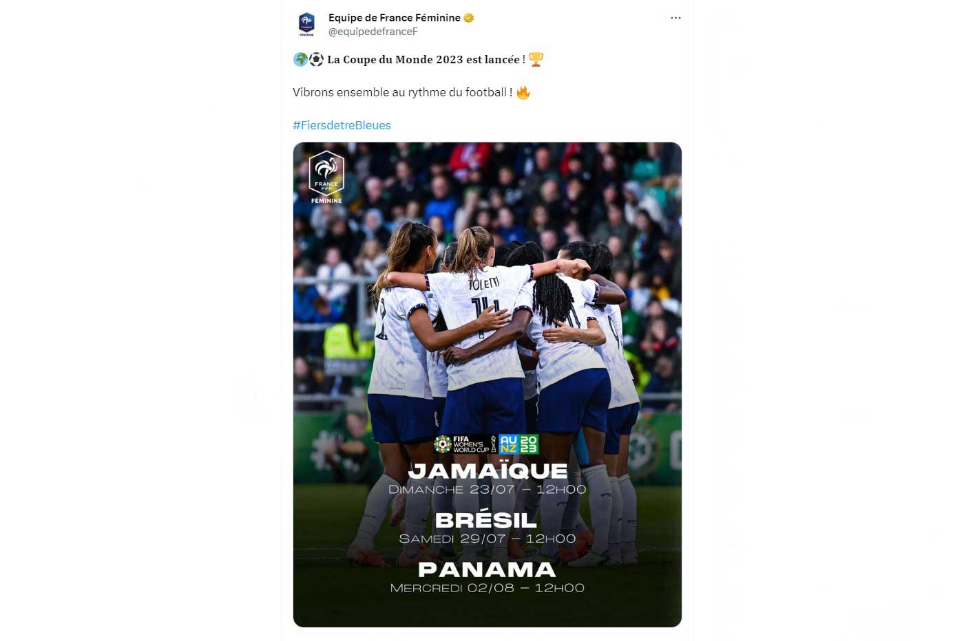 Équipe de France féminine Twitter