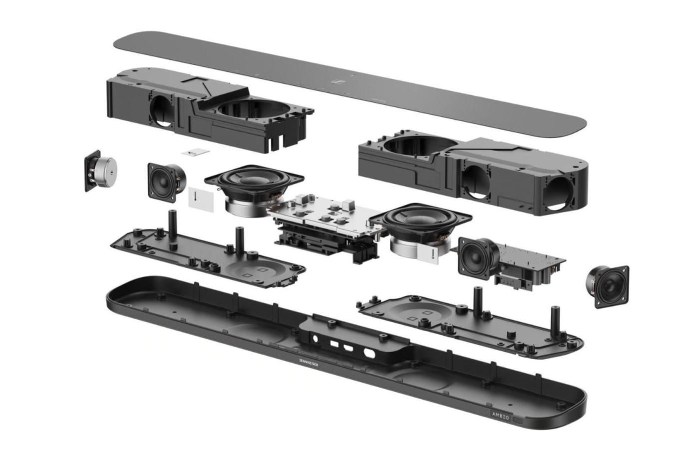 Les haut-parleurs de l'Ambeo Soundbar Mini de Sennheiser