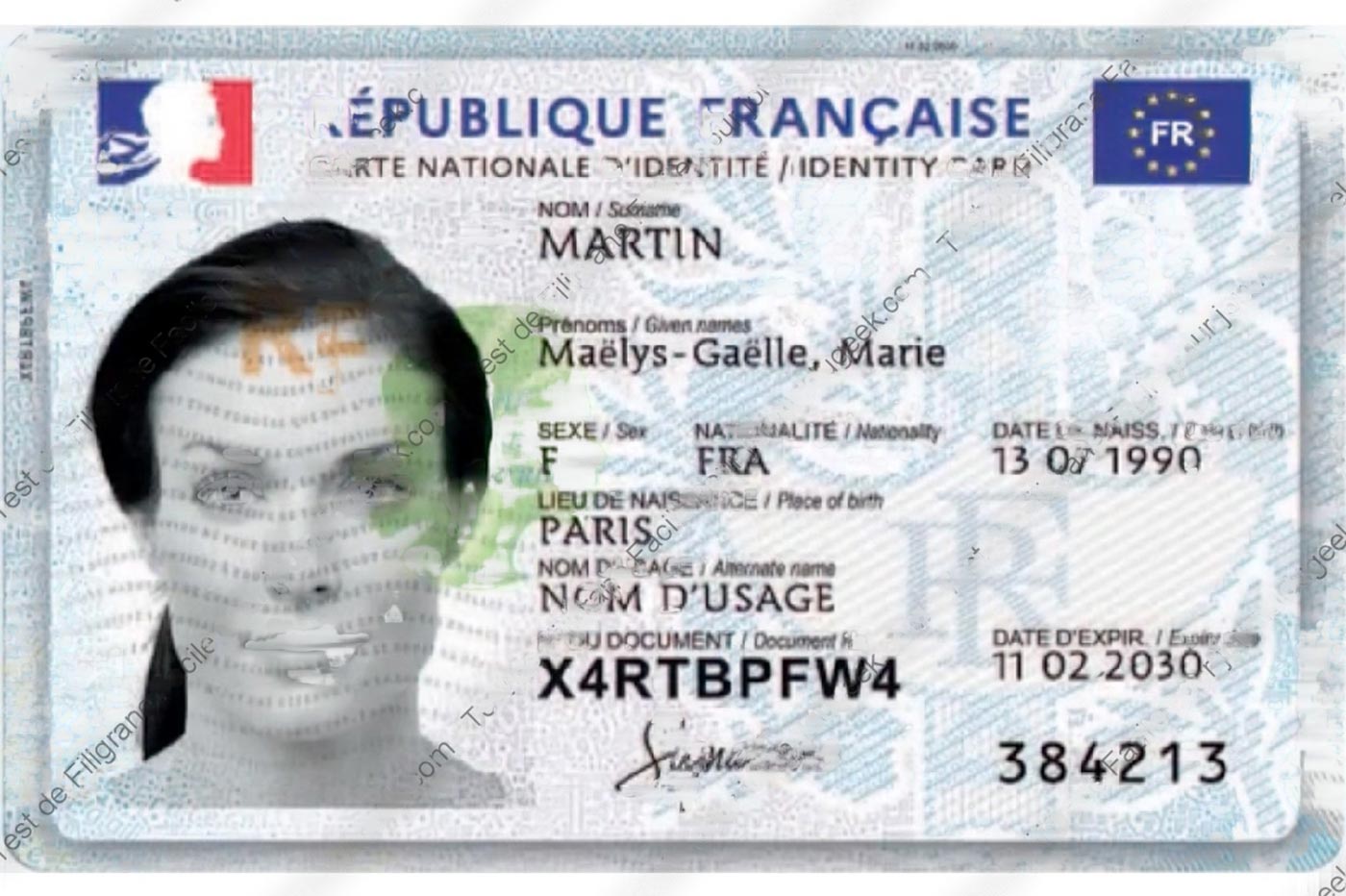 Carte nationale d'identité WatermarkRemover