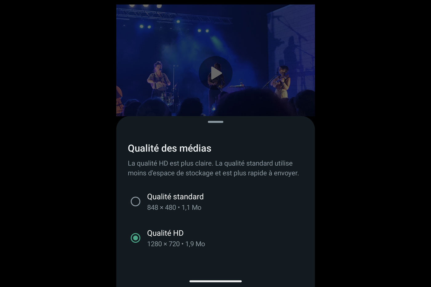 WhatsApp vidéos HD