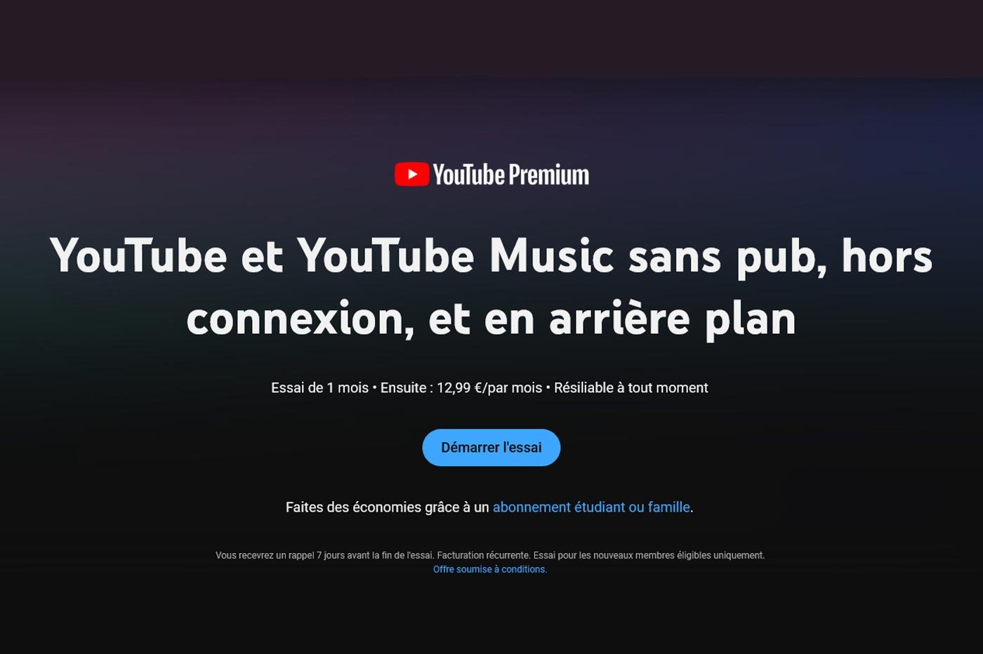 YouTube Premium augmentation France