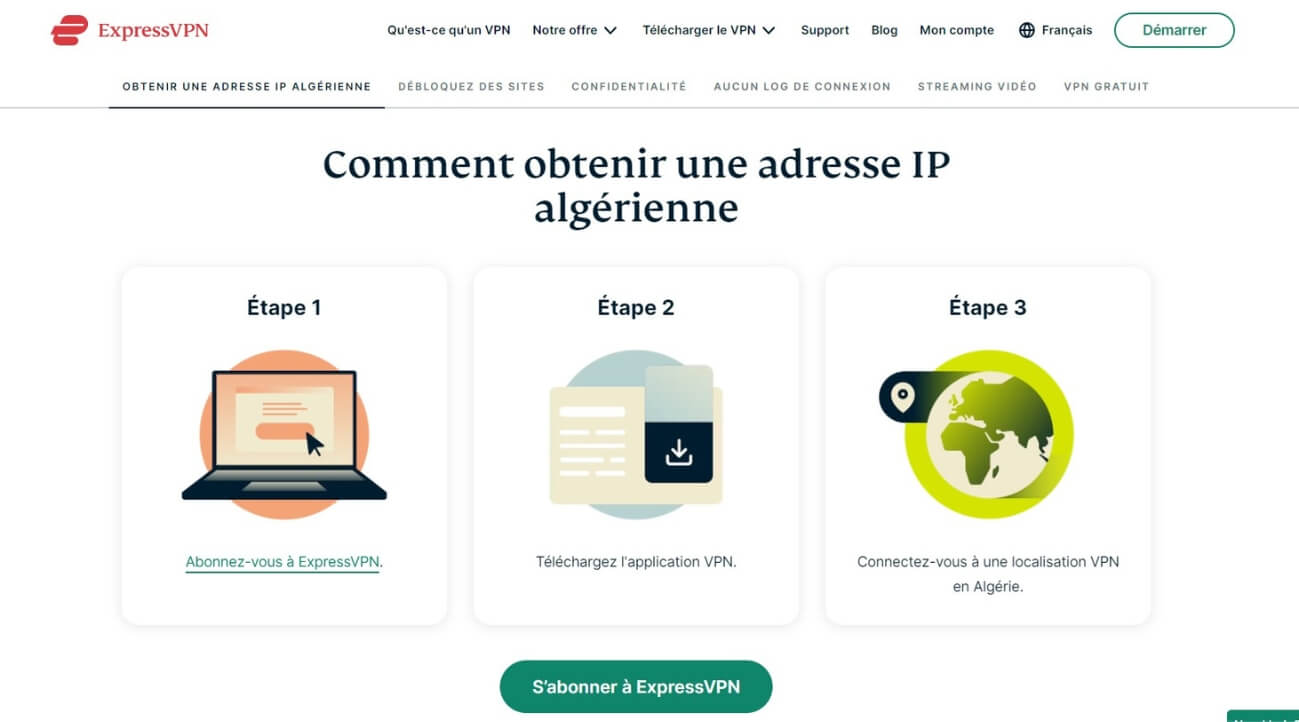 Adresse IP algérienne avec ExpressVPN