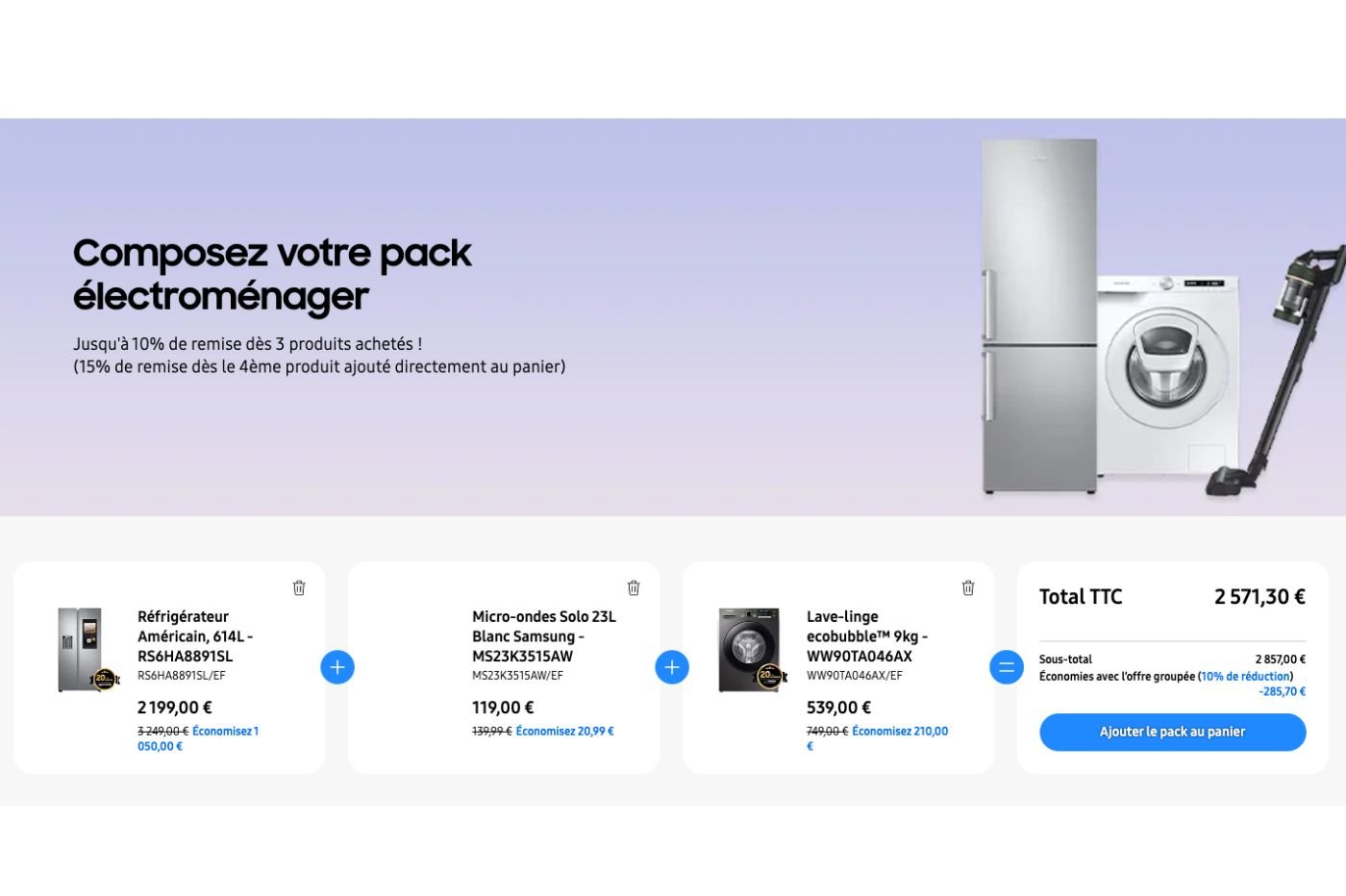 Pack Electroménager Samsung