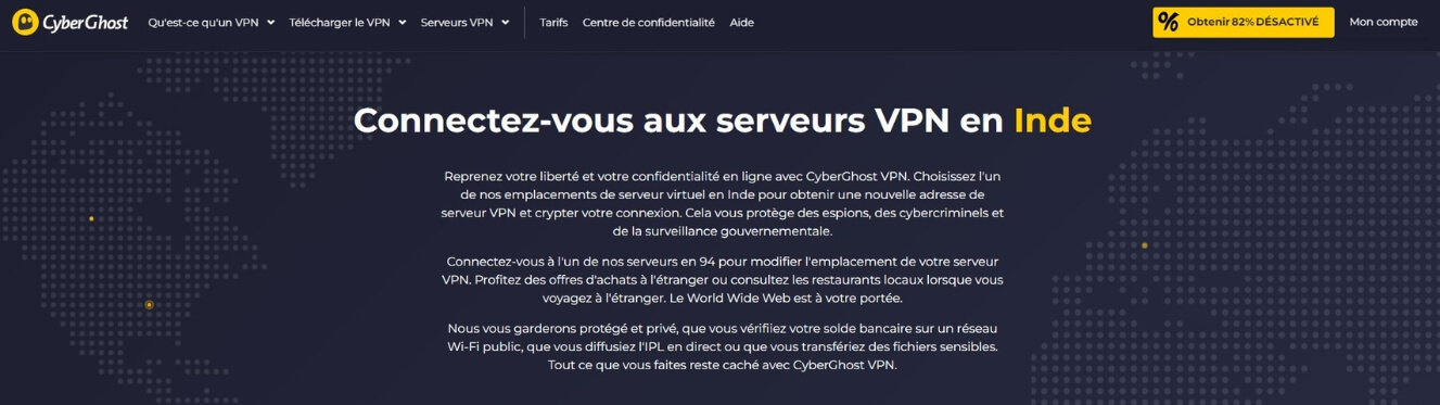 Serveurs en Inde de CyberGhost